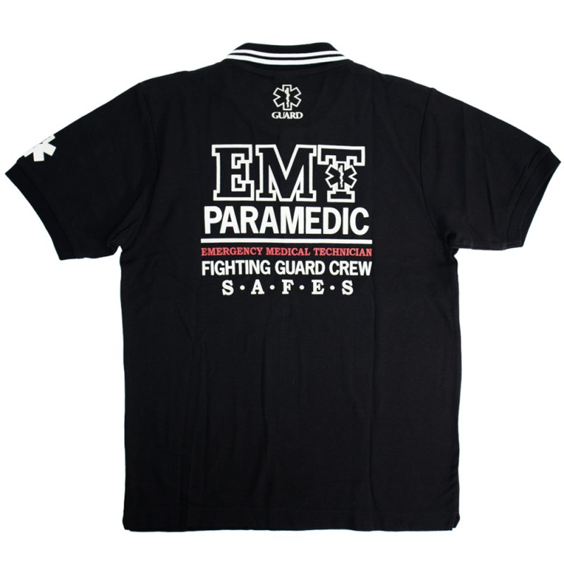 画像3: 【アウトレット】EMTデザイン ポケット付 ライン入り鹿の子ポロシャツ | EMT PARAMEDIC (3)