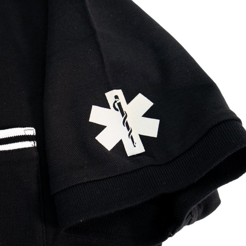 画像7: 【アウトレット】EMTデザイン ポケット付 ライン入り鹿の子ポロシャツ | EMT PARAMEDIC (7)