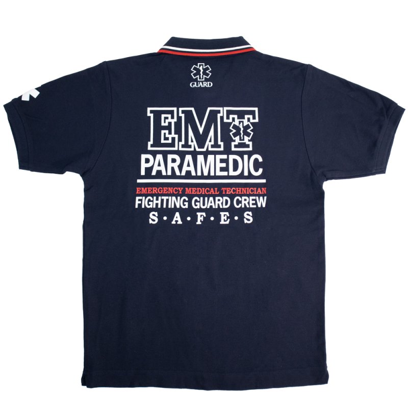 画像5: 【アウトレット】EMTデザイン ポケット付 ライン入り鹿の子ポロシャツ | EMT PARAMEDIC (5)