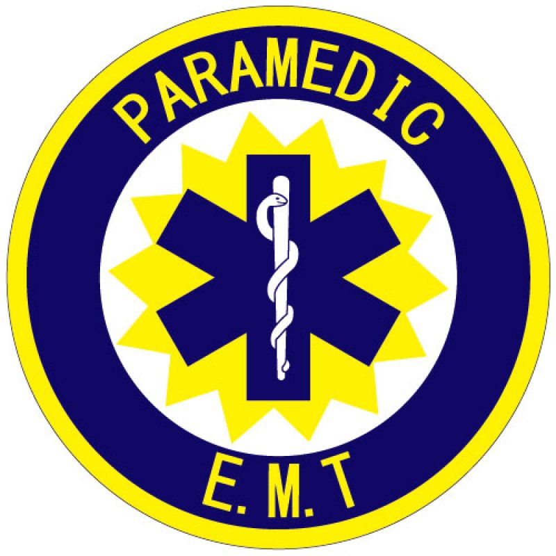 画像1: 【ネコポス対象商品】 16パラメディック（PARAMEDIC） ネイビー 円形ステッカー (1)