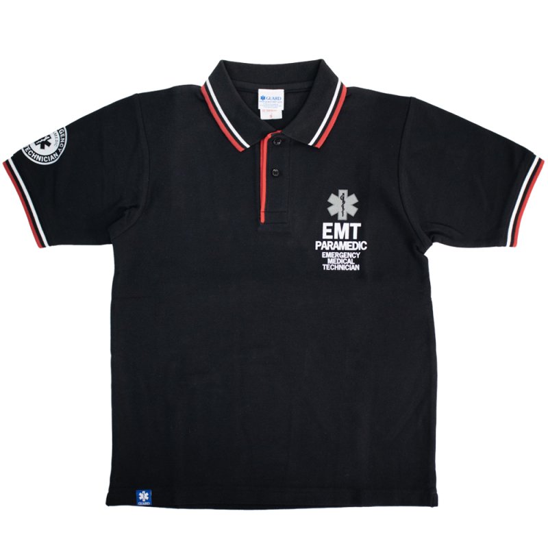 画像2: 【アウトレット】EMTデザイン ドライ鹿の子 ライン入りポロシャツ | EMT PARAMEDIC (2)