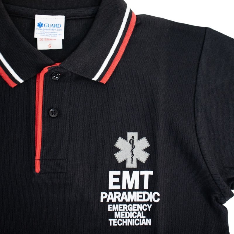 画像4: 【アウトレット】EMTデザイン ドライ鹿の子 ライン入りポロシャツ | EMT PARAMEDIC (4)