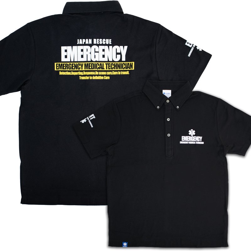 画像1: EMERGENCYデザイン 鹿の子ボタンダウンポロシャツ (1)