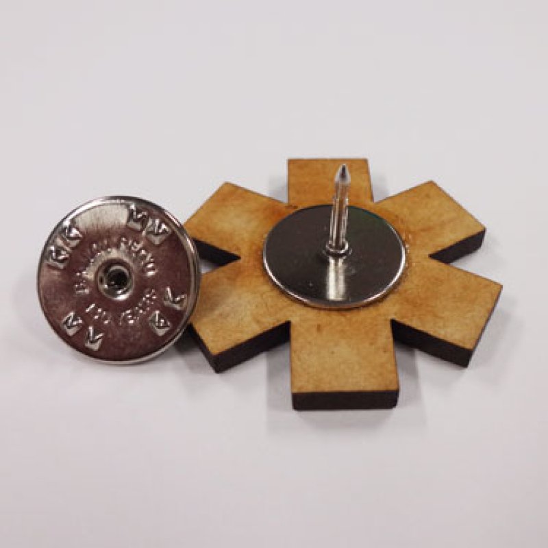 画像3: 木製 スターオブライフ ピンズ バッジ (3)