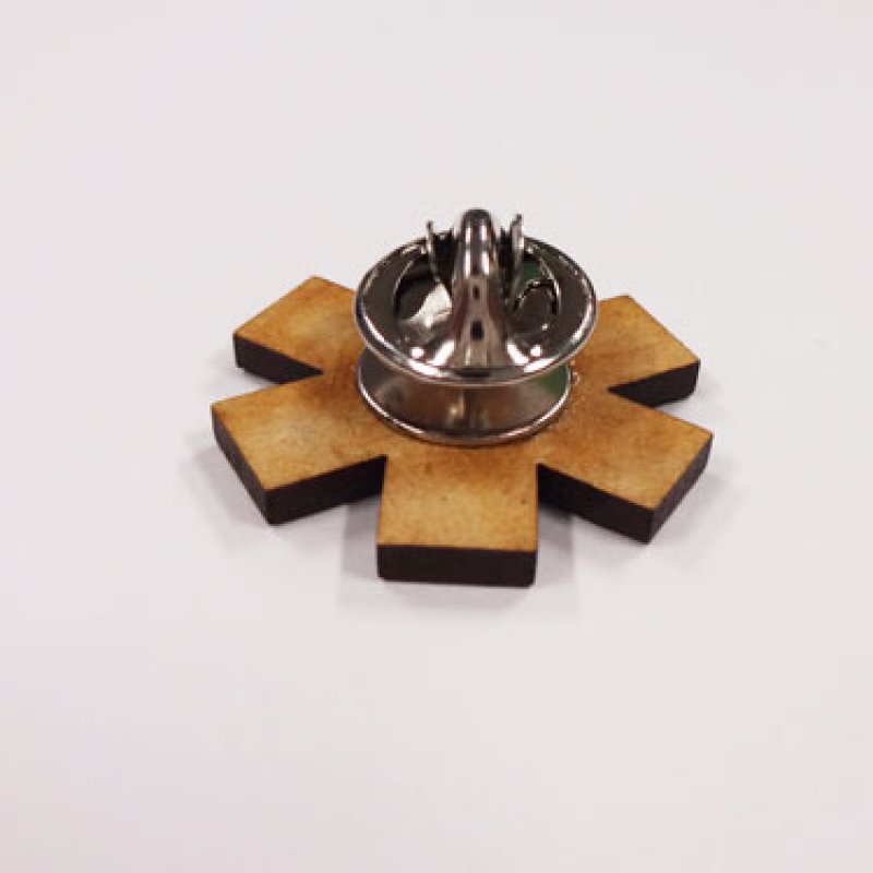 画像2: 木製 スターオブライフ ピンズ バッジ (2)