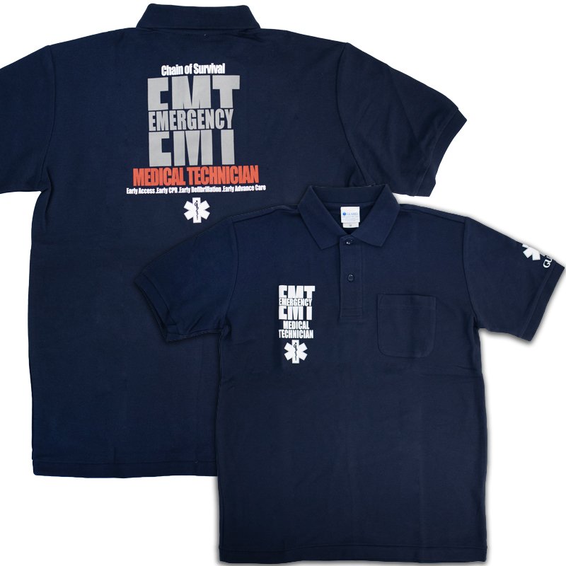 画像1: EMTデザイン ポケット付き 鹿の子ポロシャツ  (1)