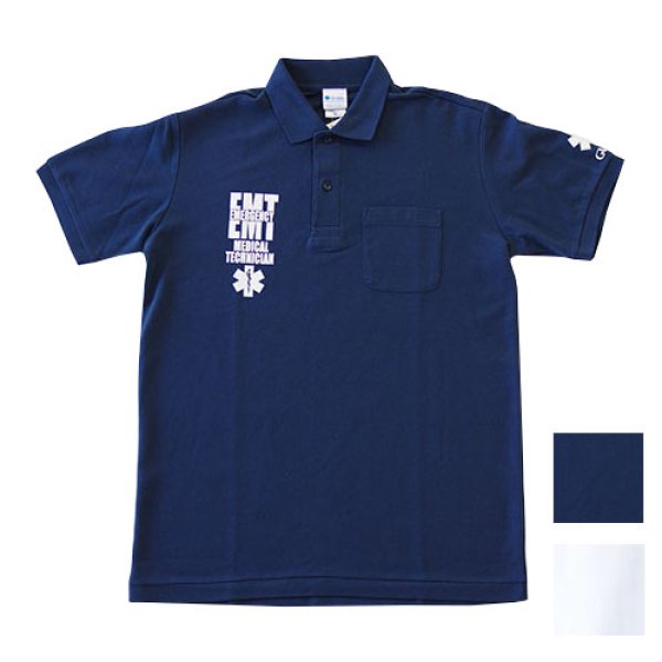 画像1: ポケット付き鹿の子ポロシャツ EMTデザイン (1)