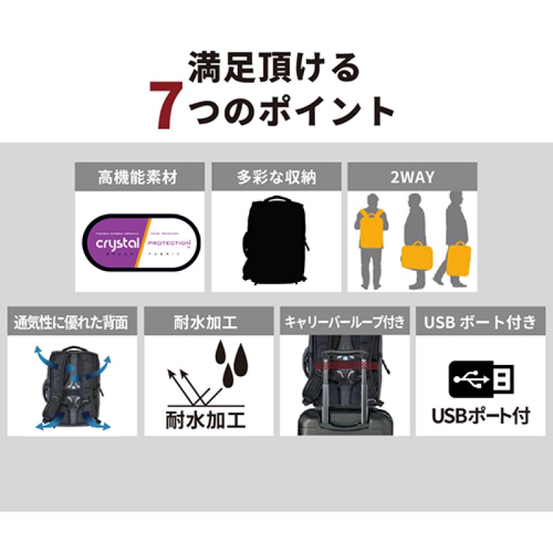画像3: USB充電ポート付 2wayビジネスリュック　SOL-002　Slap back pack (3)