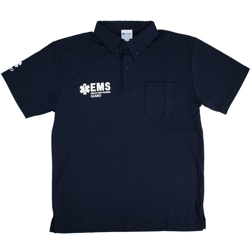 画像2: EMSデザイン ポケット付き ドライ素材 ボタンダウンポロシャツ | Emergency Medical Service (2)