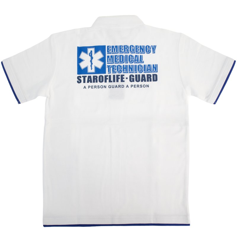 画像3: 【アウトレット】STAR OF LIFEデザイン レイヤード風 鹿の子ポロシャツ | emergency medical technician (3)