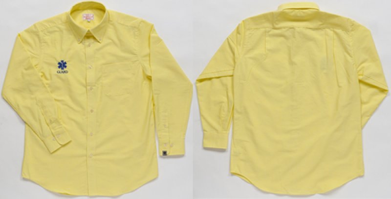 画像2: 【アウトレット】在庫限り 長袖ボタンダウンシャツ／刺繍入り[Star Of Life] イエローSサイズ (2)