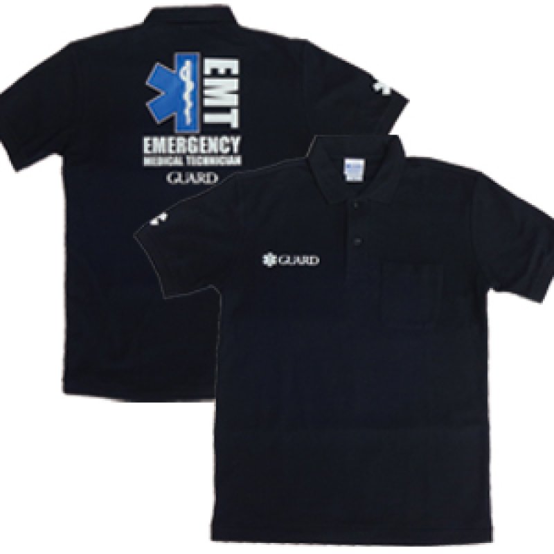 画像2: 胸ポケット付 鹿の子ポロシャツ/スターオブライフ EMT 救急救命士 (2)