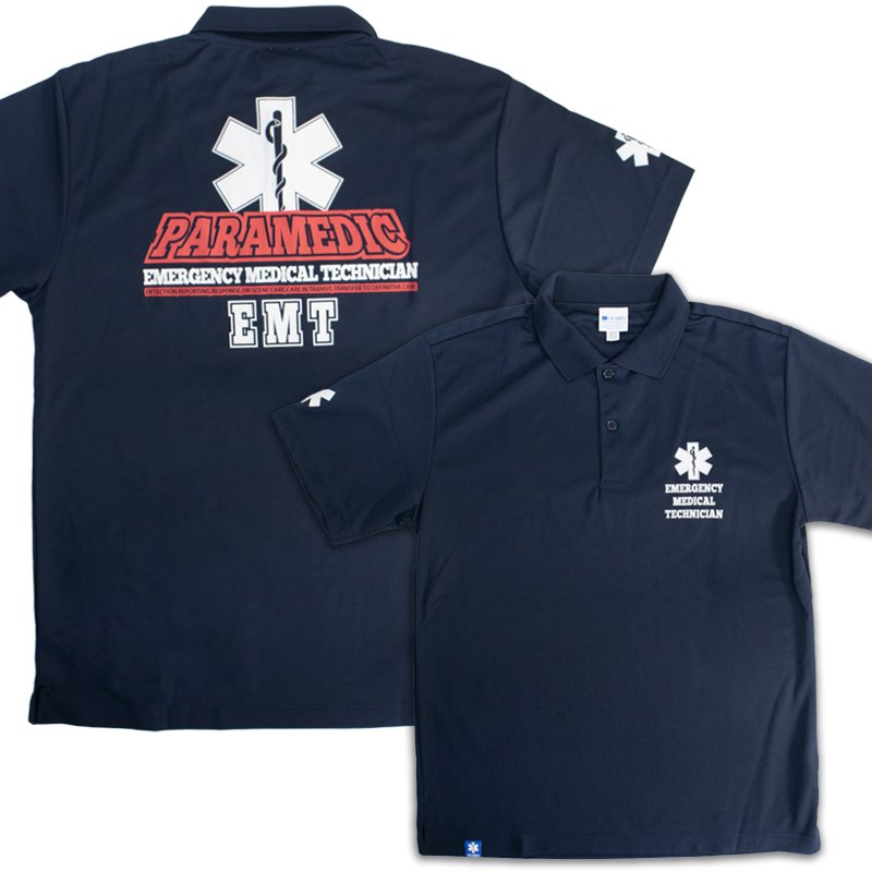 画像1: PARAMEDICデザイン ドライ素材ポロシャツ | STAR OF LIFE (1)