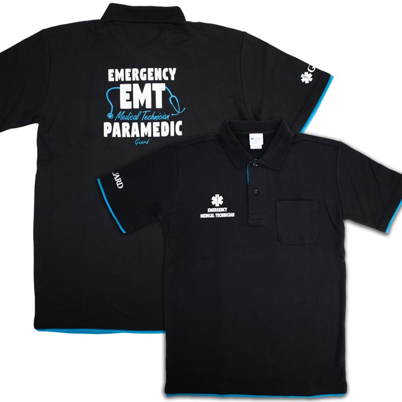 画像1: EMTデザイン レイヤード風 鹿の子ポロシャツ | EMT PARAMEDIC (1)