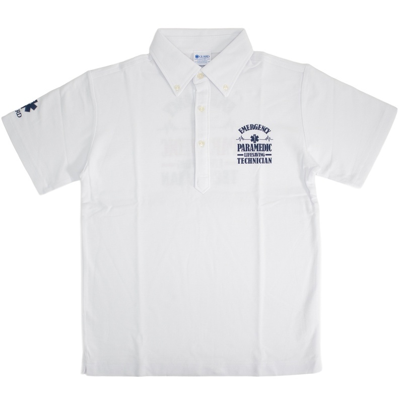PARAMEDIC ドライ鹿の子ボタンダウンポロシャツ ホワイト